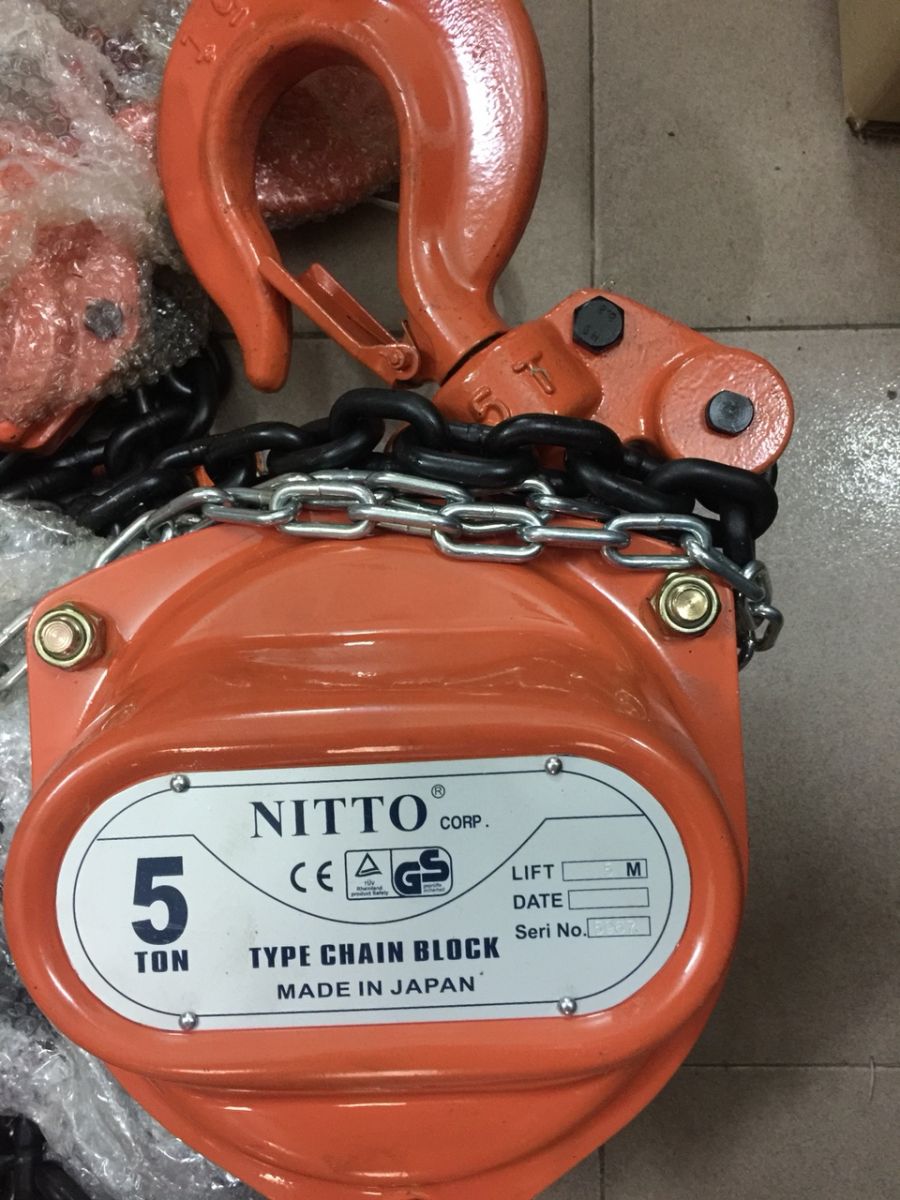 Pa lăng xích kéo tay 5 tấn Nitto Nhật Bản